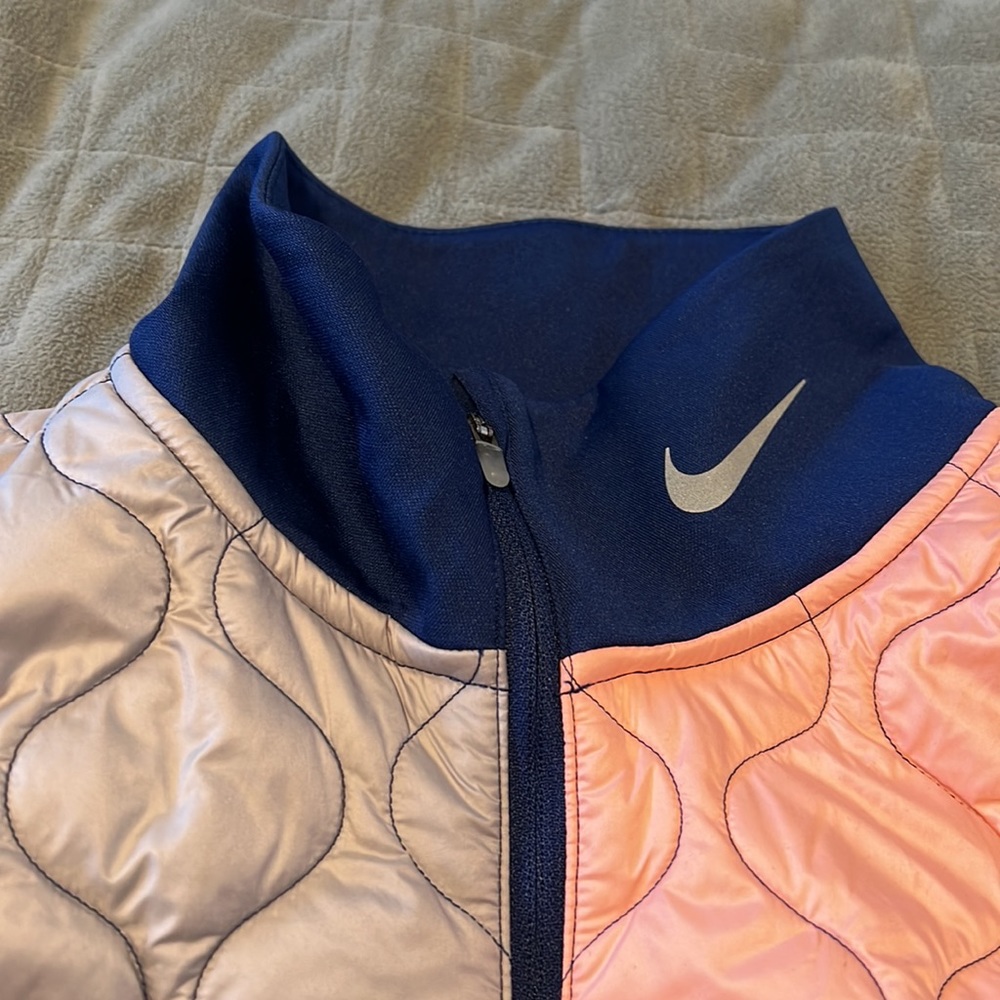 Nike Aerolayer Quilted Vest, Running, Pink, Blue, Black, Gray, Pockets, Size S - Picture 4 of 11